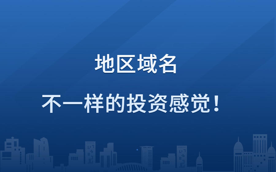地区域名新时代，给你不一样的投资感觉！