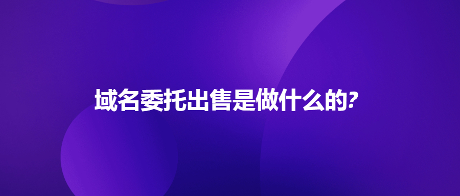 域名委托出售是做什么的?