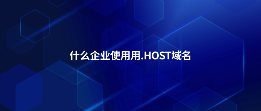 什么企业合适用.host域名？