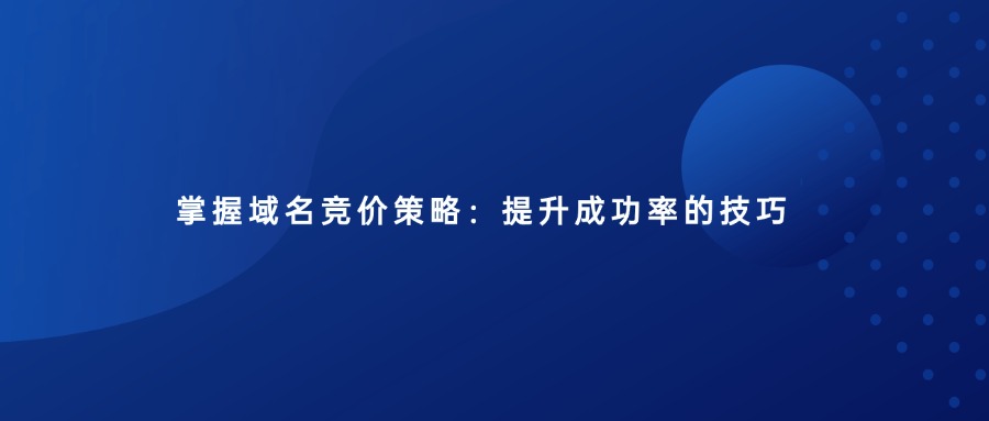 掌握域名竞价策略：提升成功率的技巧