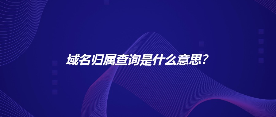 域名归属域名查询是什么意思？