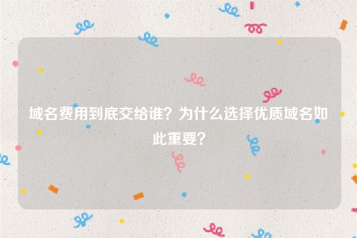 域名费用到底交给谁？为什么选择优质域名如此重要？